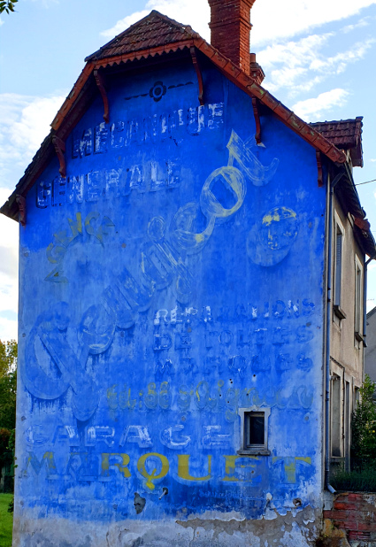 ancienne publicite murale peinte peugeot